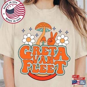 Groovy Greta Van Fleet Floral Shirt Retro Unisex